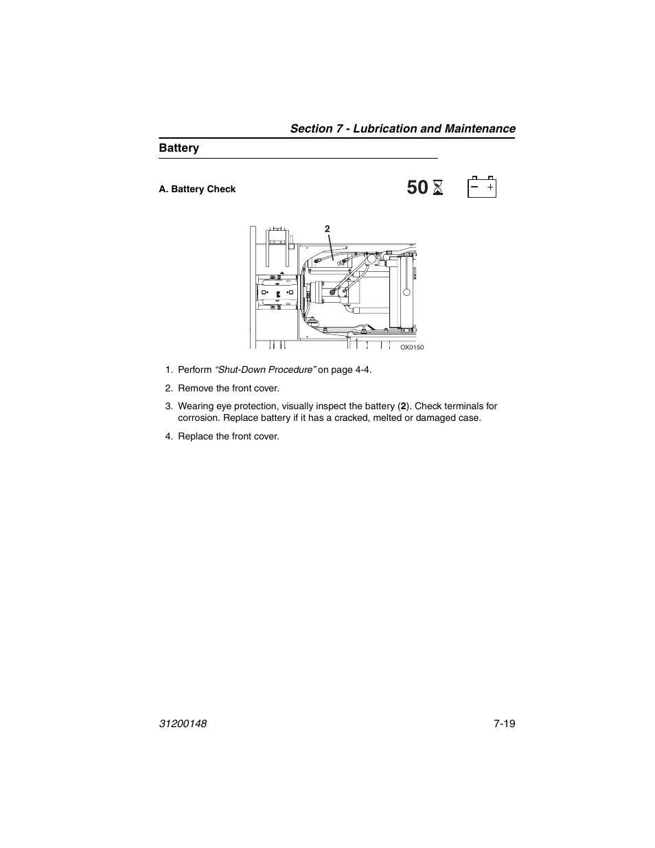 Battery, Battery -19 | JLG G6-42P Service Manual User Manual | Page 111 / 508