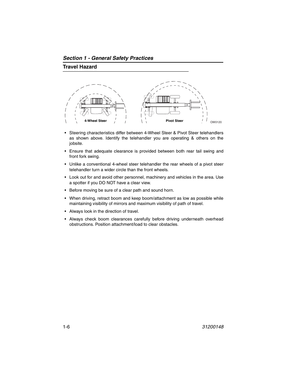 Travel hazard, Travel hazard -6 | JLG G6-42P Service Manual User Manual | Page 18 / 508