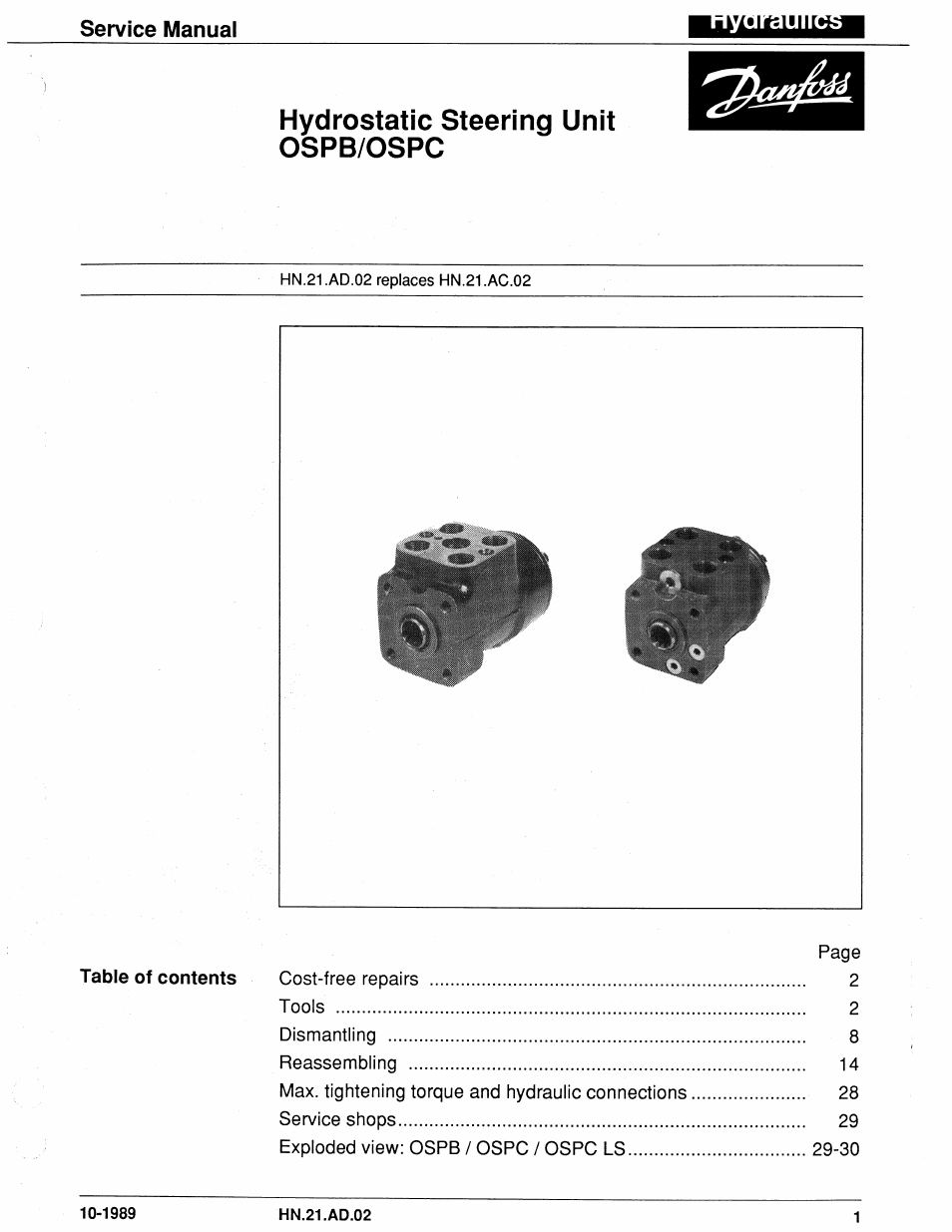 Hn21ad02 danfoss hydrostatic steering unit | JLG G6-42P Service Manual User Manual | Page 191 / 508