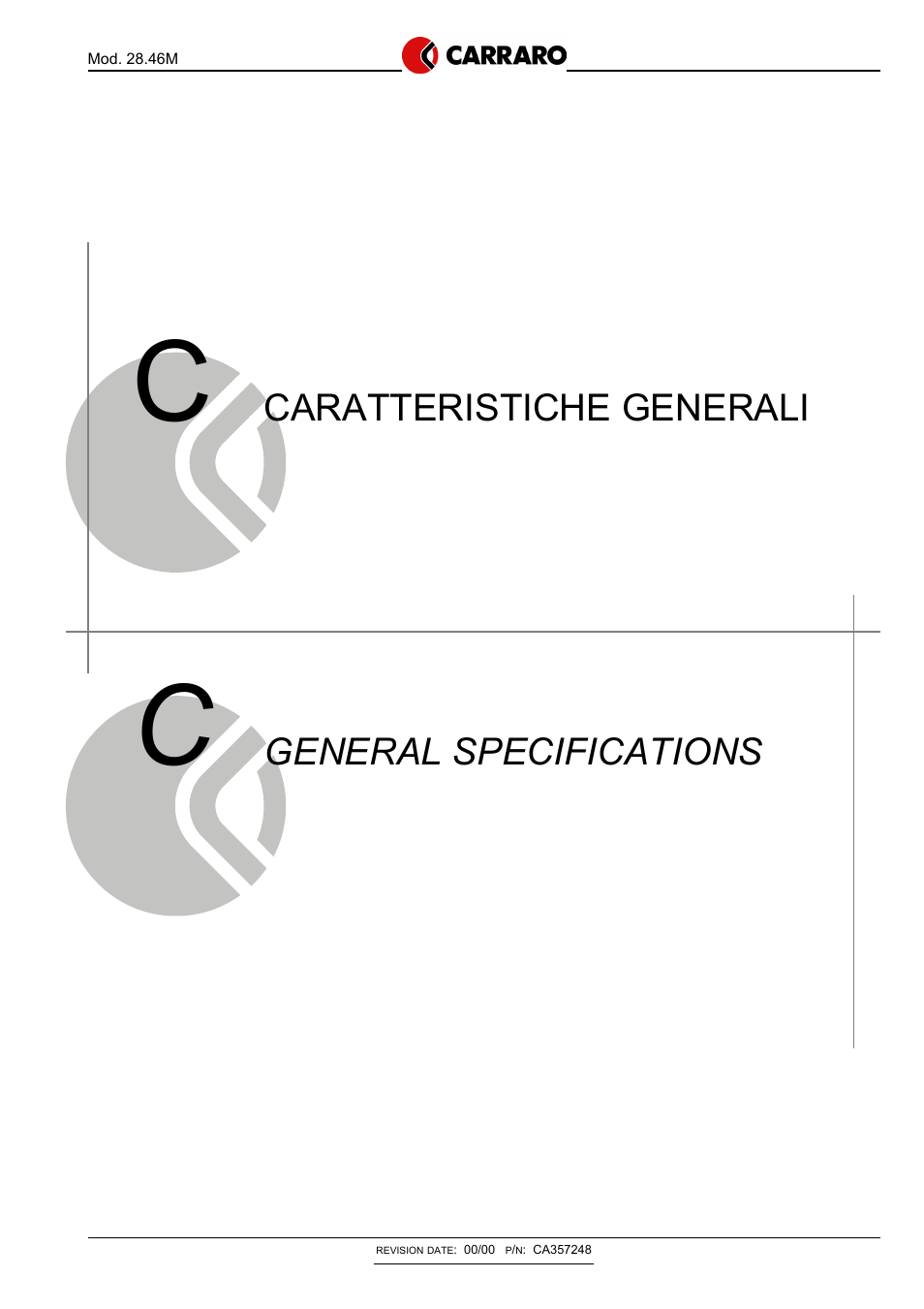 General specifications, Caratteristiche generali | JLG G6-42P Service Manual User Manual | Page 369 / 508