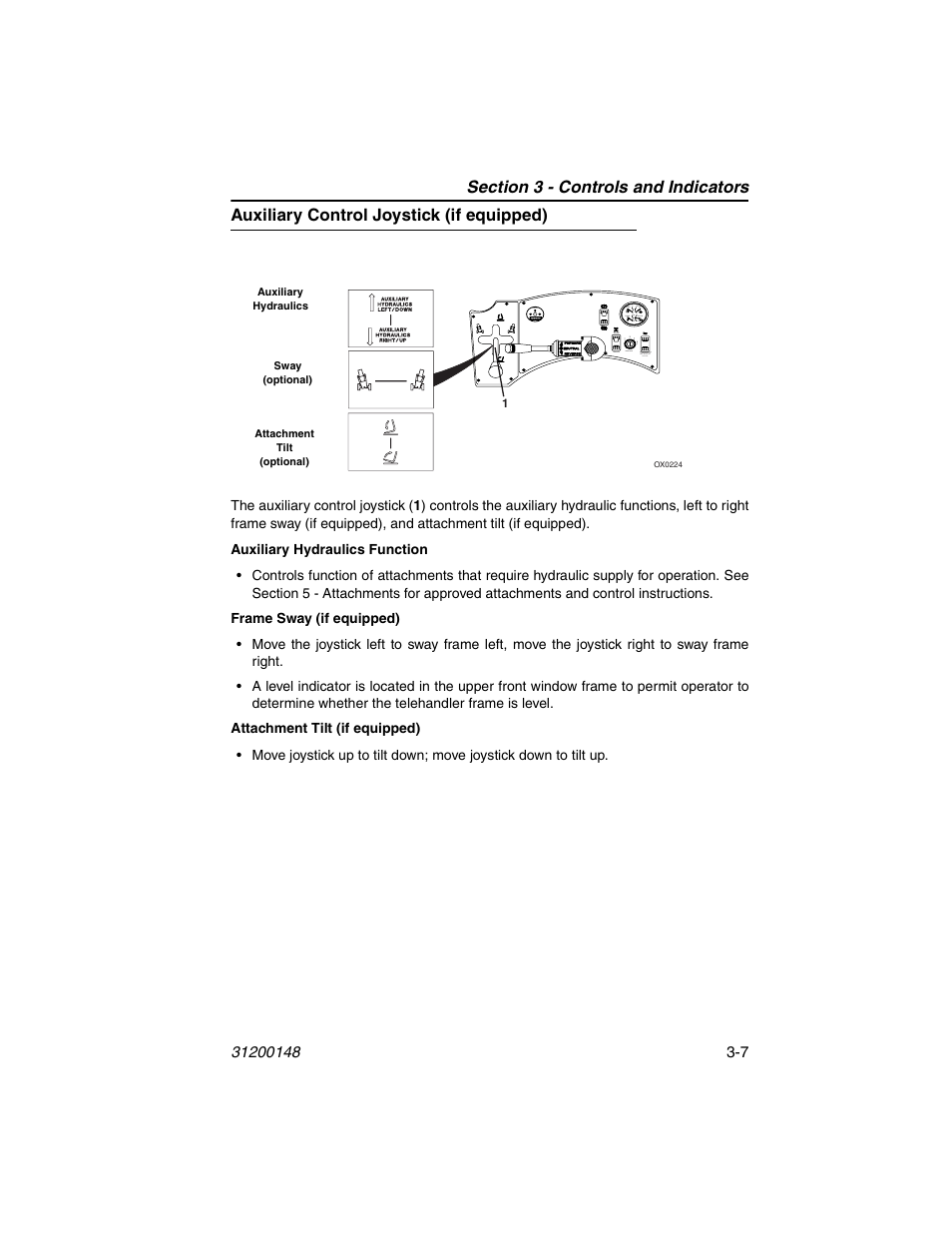 Auxiliary control joystick (if equipped), Auxiliary control joystick (if equipped) -7 | JLG G6-42P Service Manual User Manual | Page 43 / 508