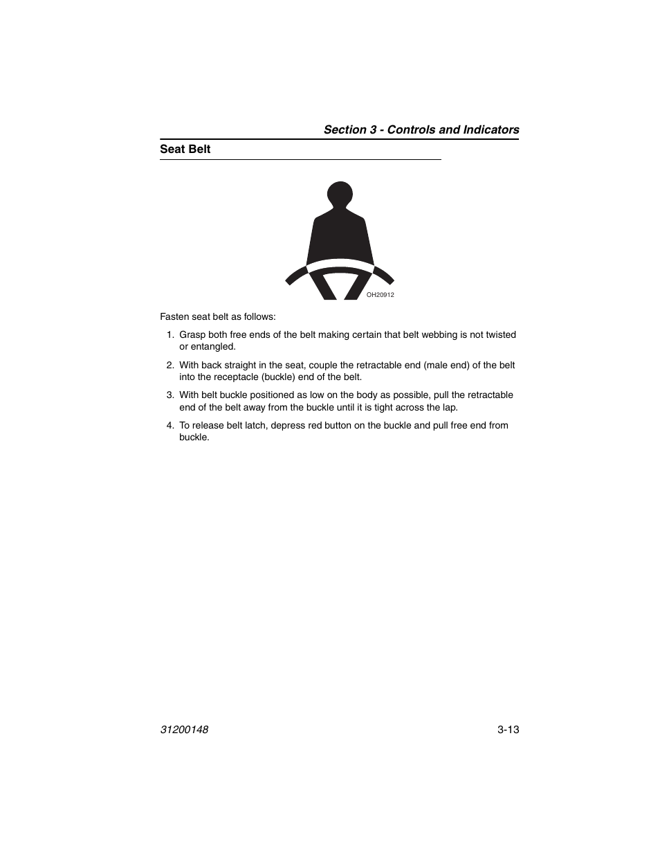 Seat belt, Seat belt -13 | JLG G6-42P Service Manual User Manual | Page 49 / 508