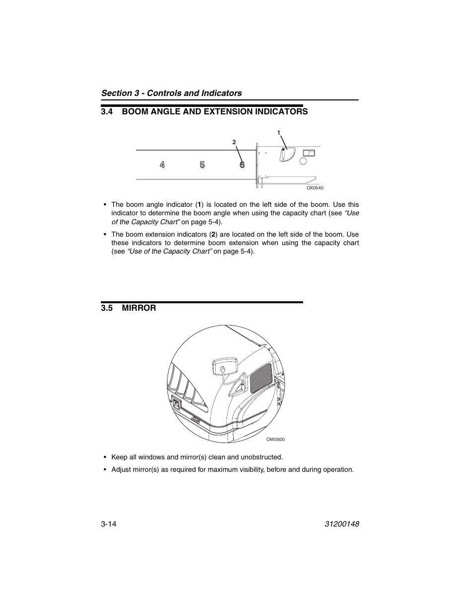 4 boom angle and extension indicators, 5 mirror | JLG G6-42P Service Manual User Manual | Page 50 / 508