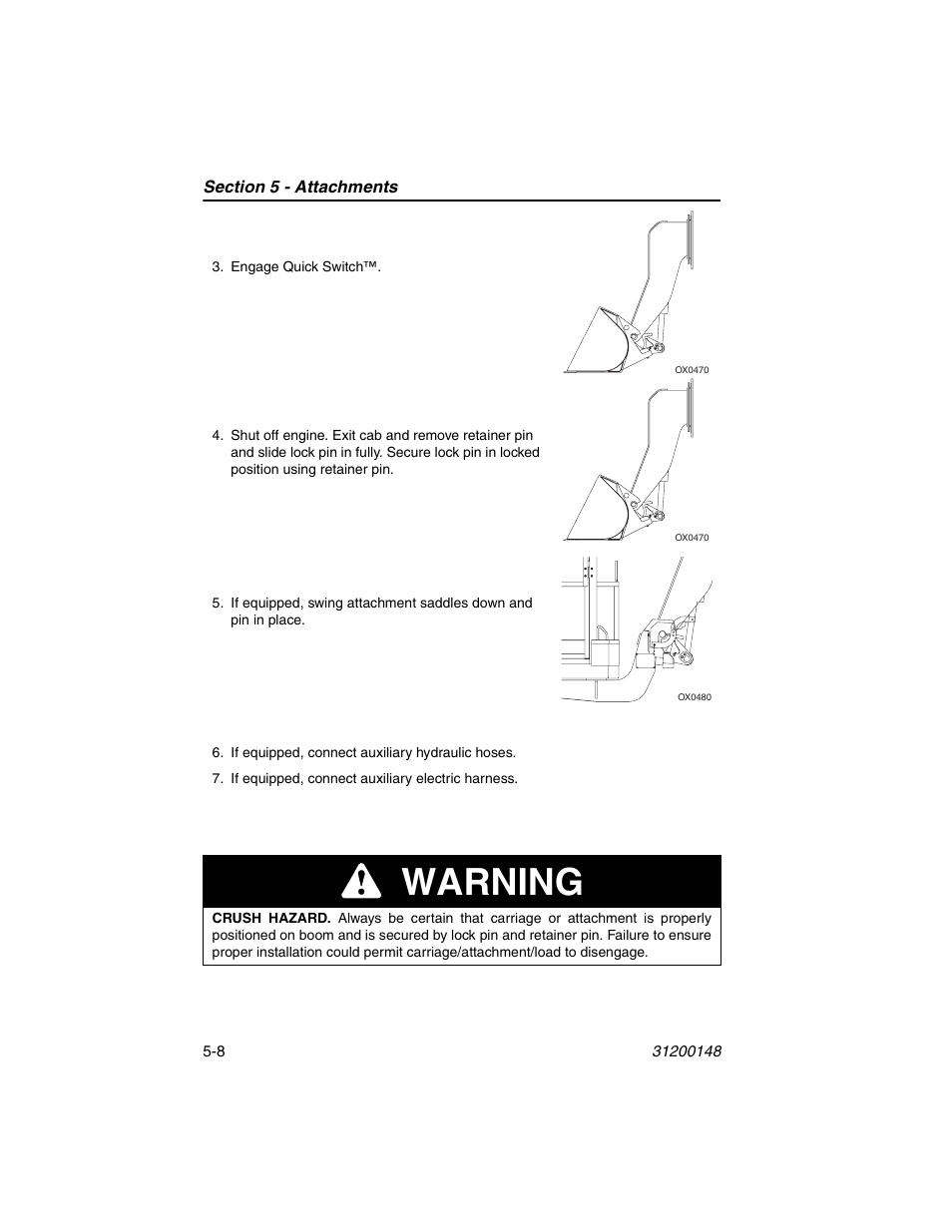 Warning | JLG G6-42P Service Manual User Manual | Page 70 / 508