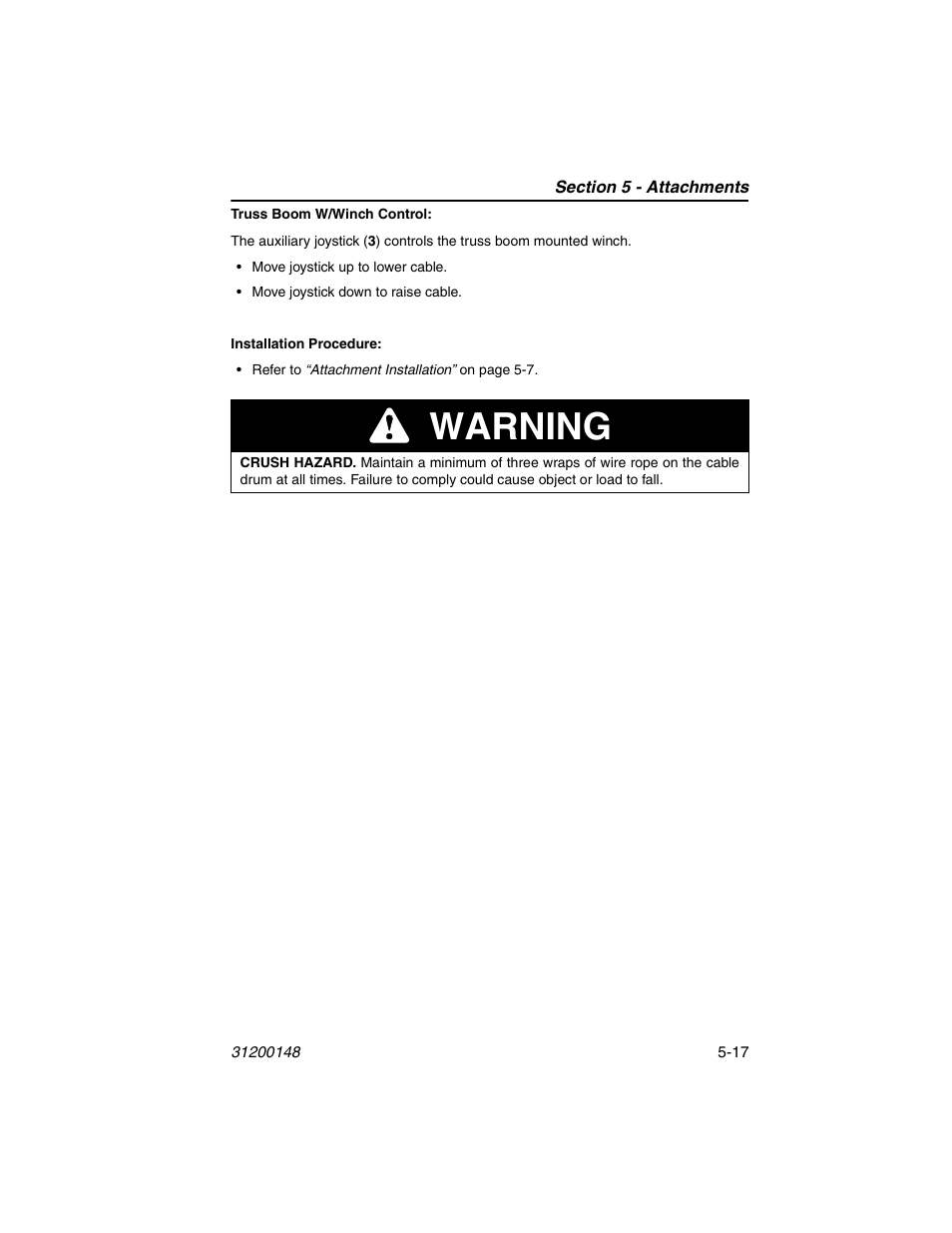 Warning | JLG G6-42P Operator Manual User Manual | Page 77 / 124