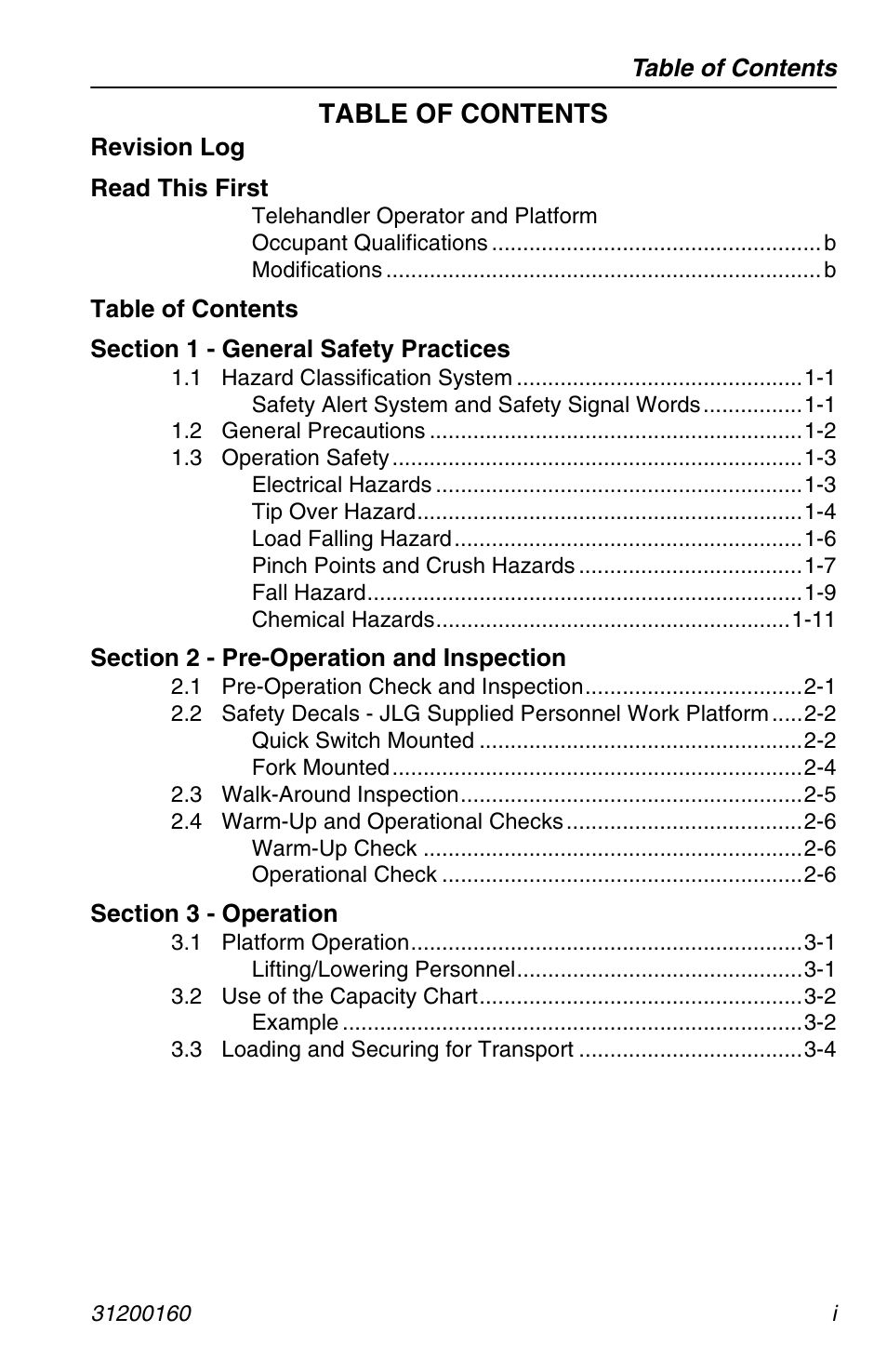 JLG Telehandler Personnel Work Platform User Manual | Page 7 / 44