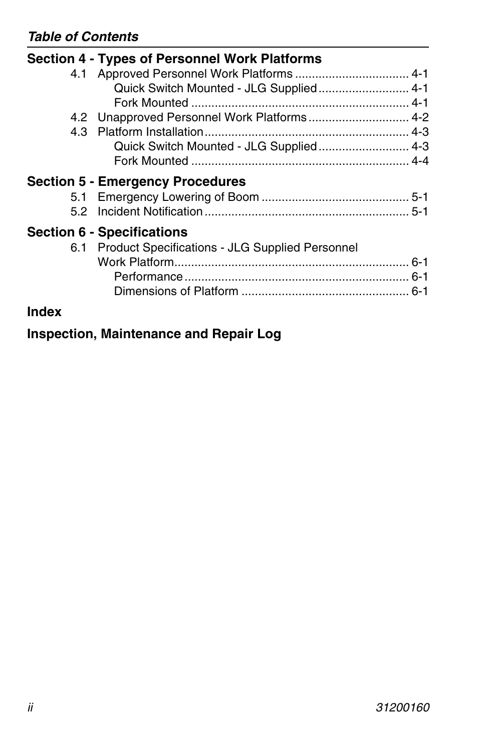JLG Telehandler Personnel Work Platform User Manual | Page 8 / 44