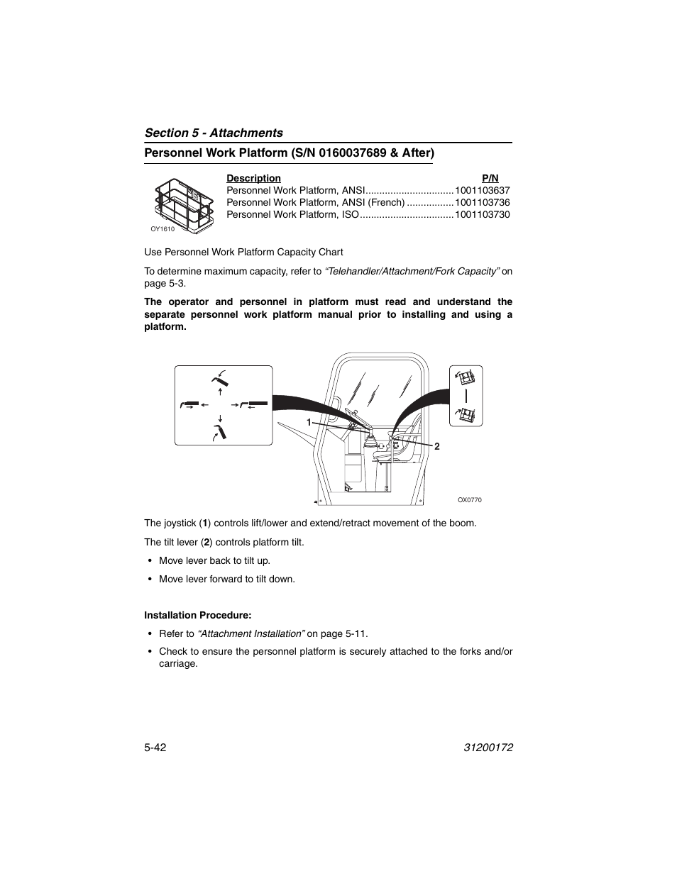 Personnel work platform (s/n 0160037689 & after) | JLG 544D-10 Operator Manual User Manual | Page 104 / 142