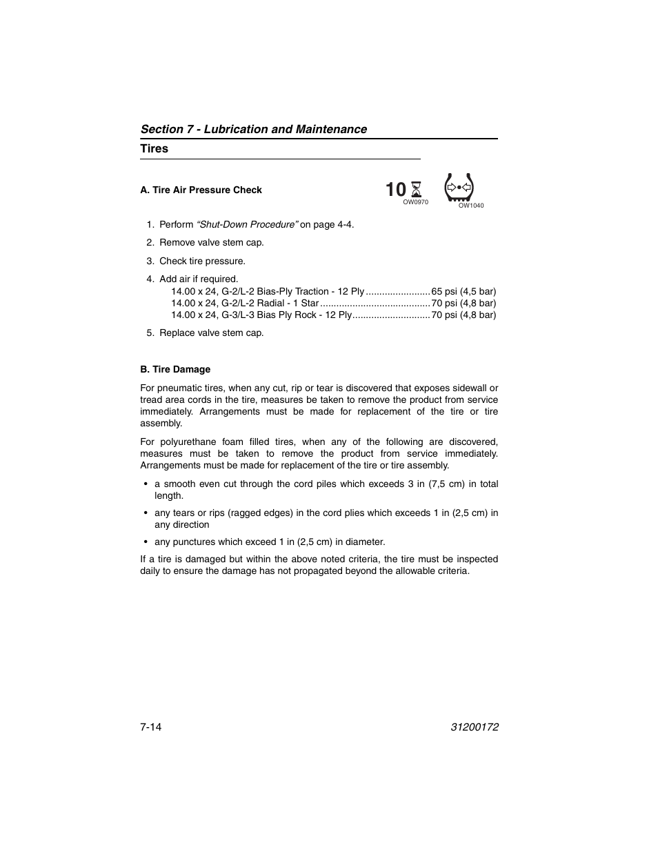 Tires, Tires -14 | JLG 544D-10 Operator Manual User Manual | Page 122 / 142