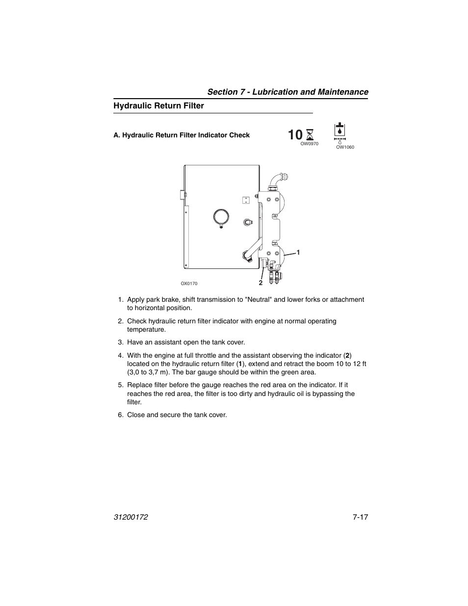 Hydraulic return filter, Hydraulic return filter -17 | JLG 544D-10 Operator Manual User Manual | Page 125 / 142