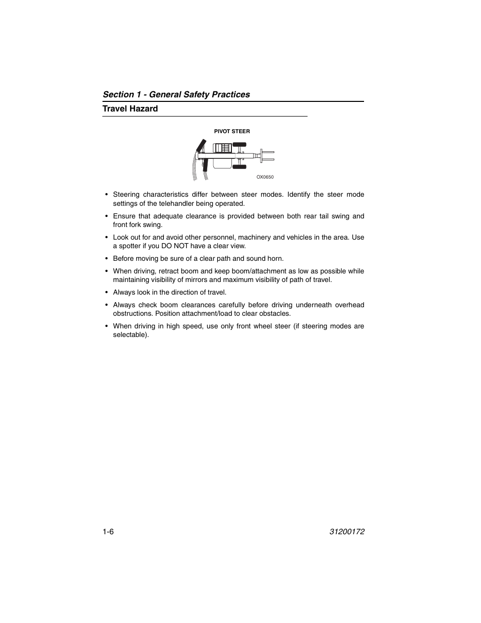 Travel hazard, Travel hazard -6 | JLG 544D-10 Operator Manual User Manual | Page 16 / 142