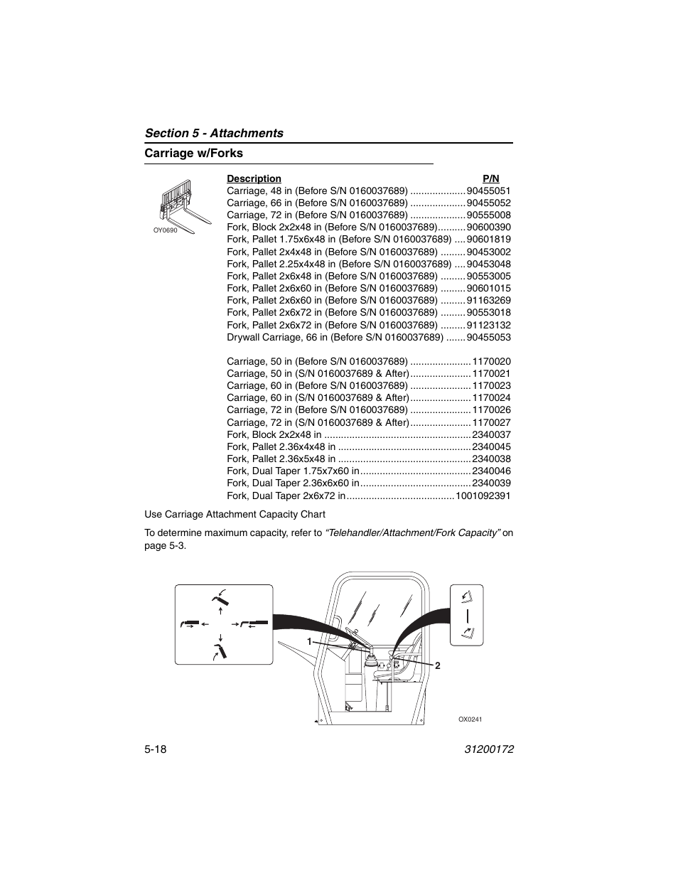 Carriage w/forks, Carriage w/forks -18 | JLG 544D-10 Operator Manual User Manual | Page 80 / 142