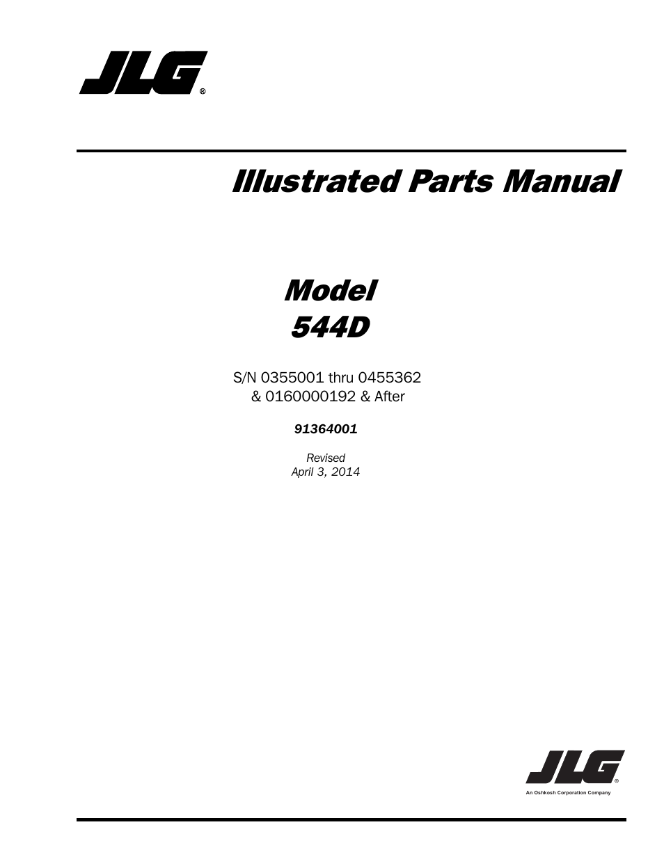 JLG 544D-10 Parts Manual User Manual | 730 pages