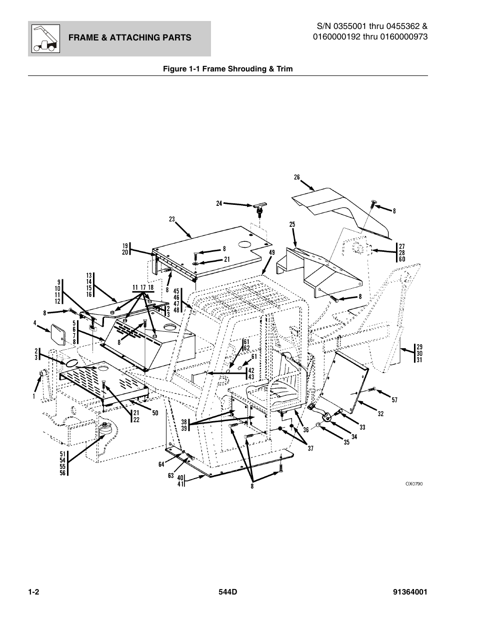 Figure 1-1 frame shrouding & trim, Frame shrouding & trim -2 | JLG 544D-10 Parts Manual User Manual | Page 12 / 730