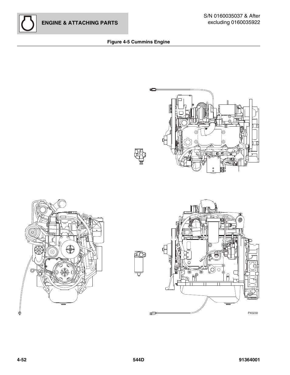 Figure 4-5 cummins engine, Cummins engine -52 | JLG 544D-10 Parts Manual User Manual | Page 200 / 730