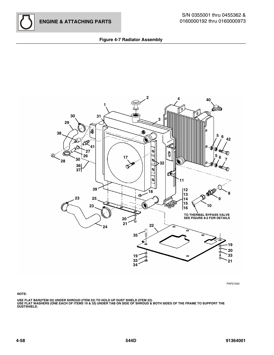 Figure 4-7 radiator assembly, Radiator assembly -58 | JLG 544D-10 Parts Manual User Manual | Page 206 / 730