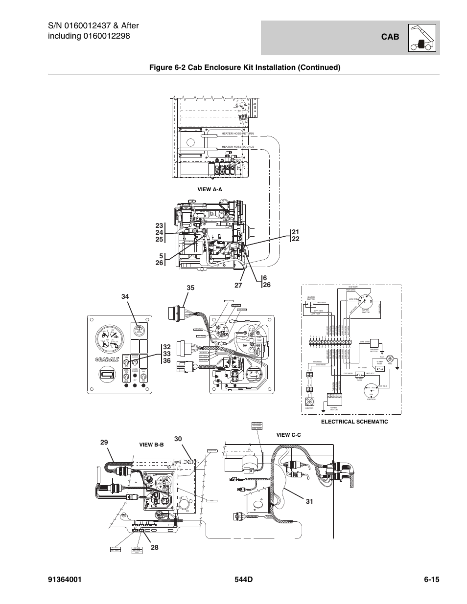 R2 w 3 b 1, View a-a view b-b view c-c electrical schematic | JLG 544D-10 Parts Manual User Manual | Page 281 / 730