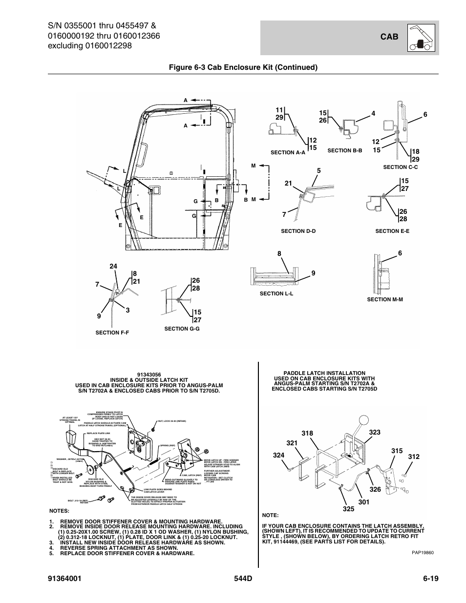 Figure 6-3 cab enclosure kit (continued) | JLG 544D-10 Parts Manual User Manual | Page 285 / 730