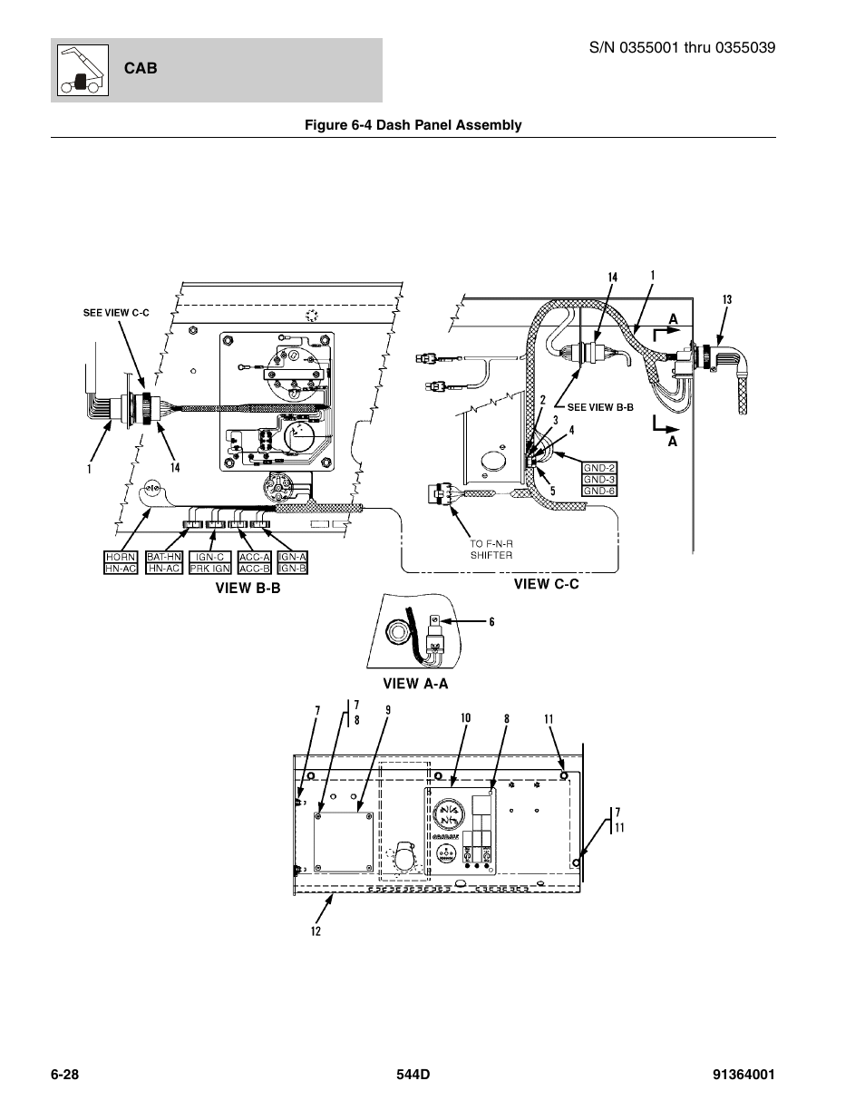 Figure 6-4 dash panel assembly, Dash panel assembly -28 | JLG 544D-10 Parts Manual User Manual | Page 294 / 730