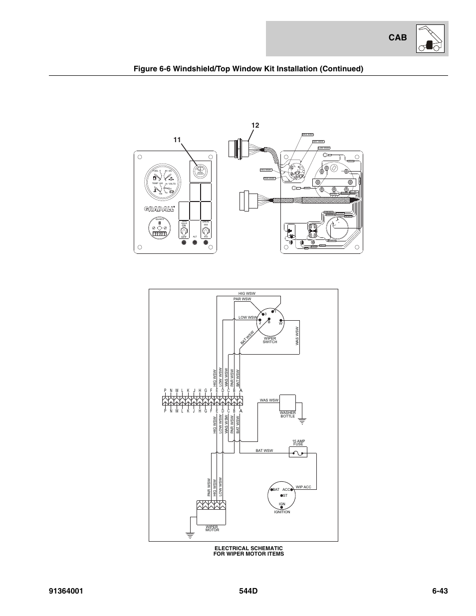 Electrical schematic for wiper motor items | JLG 544D-10 Parts Manual User Manual | Page 309 / 730