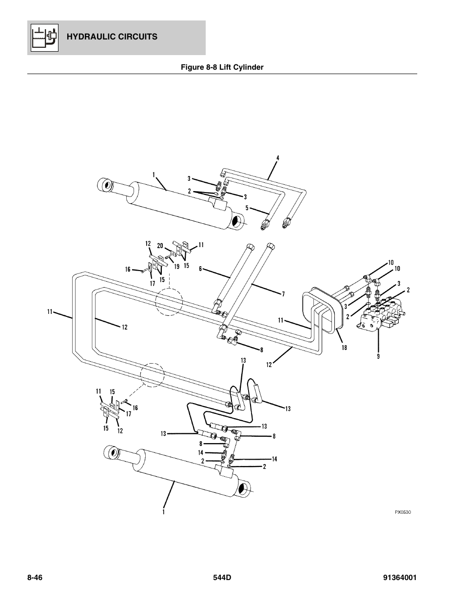 Figure 8-8 lift cylinder, Lift cylinder -46 | JLG 544D-10 Parts Manual User Manual | Page 396 / 730