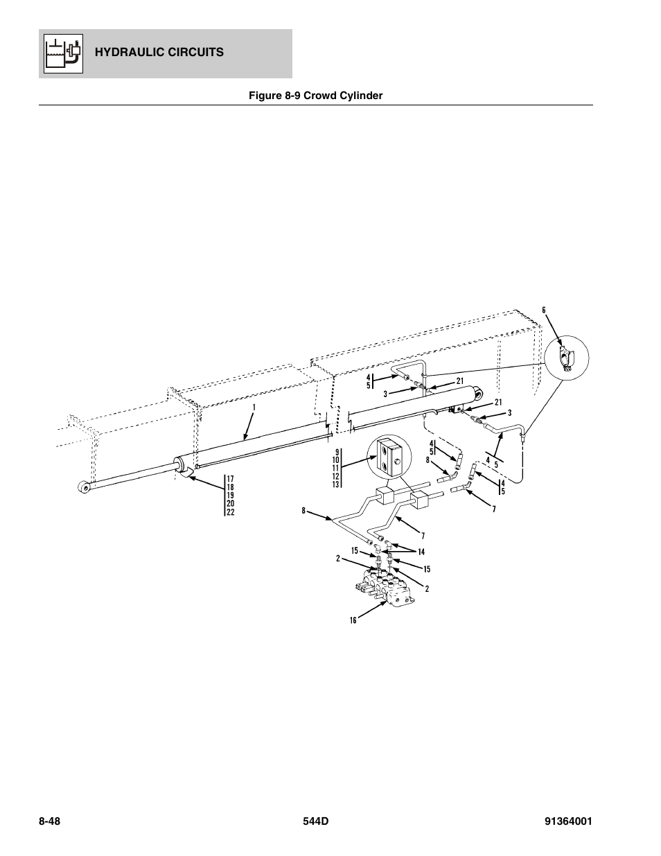 Figure 8-9 crowd cylinder, Crowd cylinder -48 | JLG 544D-10 Parts Manual User Manual | Page 398 / 730