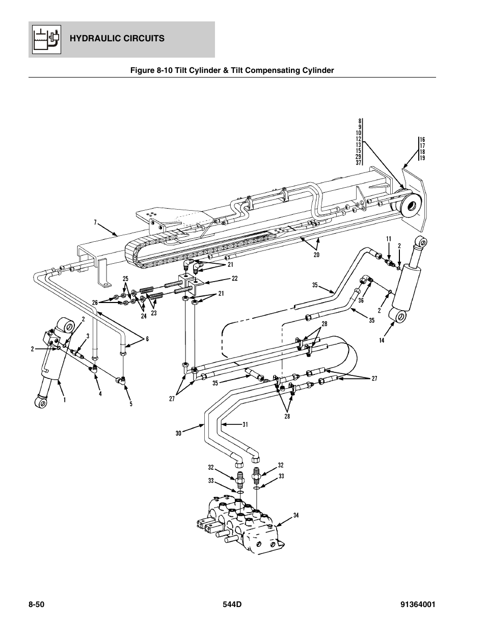 Tilt cylinder & tilt compensating cylinder -50 | JLG 544D-10 Parts Manual User Manual | Page 400 / 730