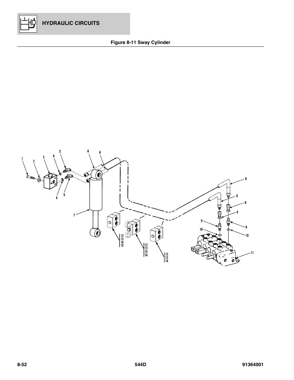 Figure 8-11 sway cylinder, Sway cylinder -52, Ure 8-11 | JLG 544D-10 Parts Manual User Manual | Page 402 / 730