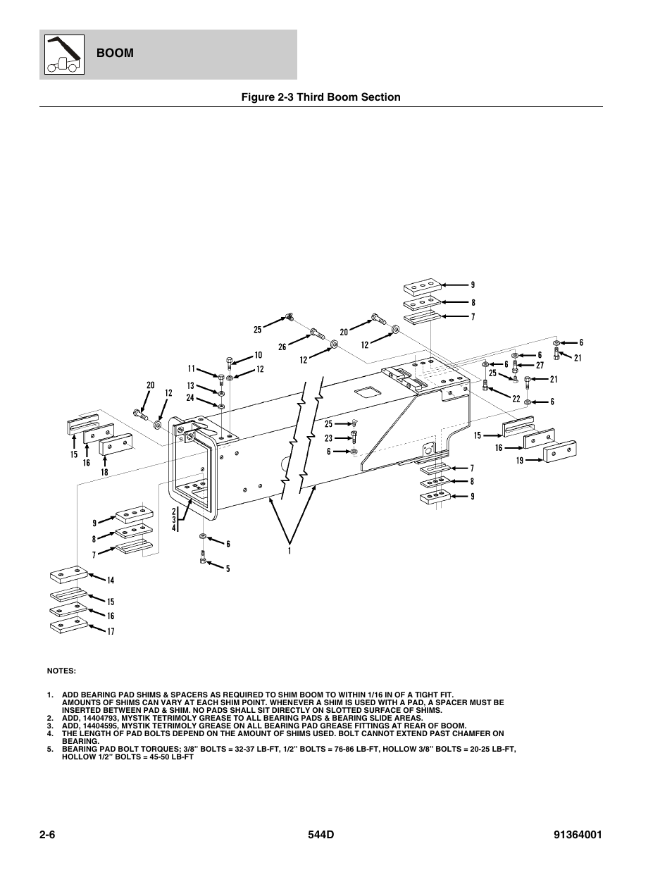 Figure 2-3 third boom section, Third boom section -6 | JLG 544D-10 Parts Manual User Manual | Page 46 / 730