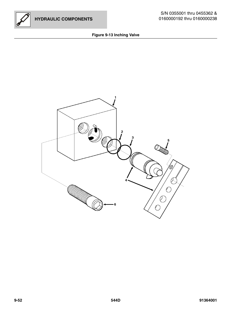 Figure 9-13 inching valve, Inching valve -52, R, (see figure 9-13 for details) | Ve, (see figure 9-13 for details) | JLG 544D-10 Parts Manual User Manual | Page 478 / 730