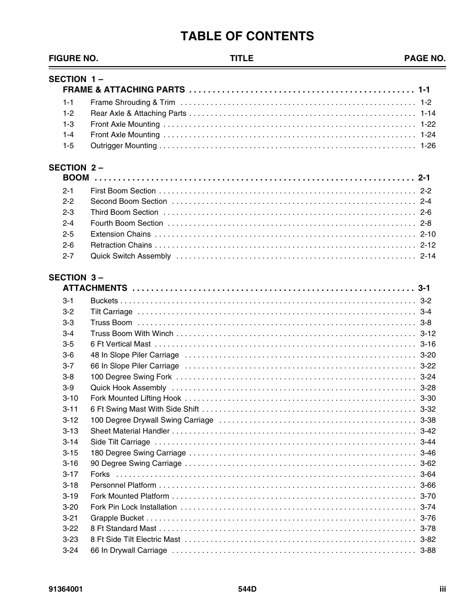 JLG 544D-10 Parts Manual User Manual | Page 5 / 730