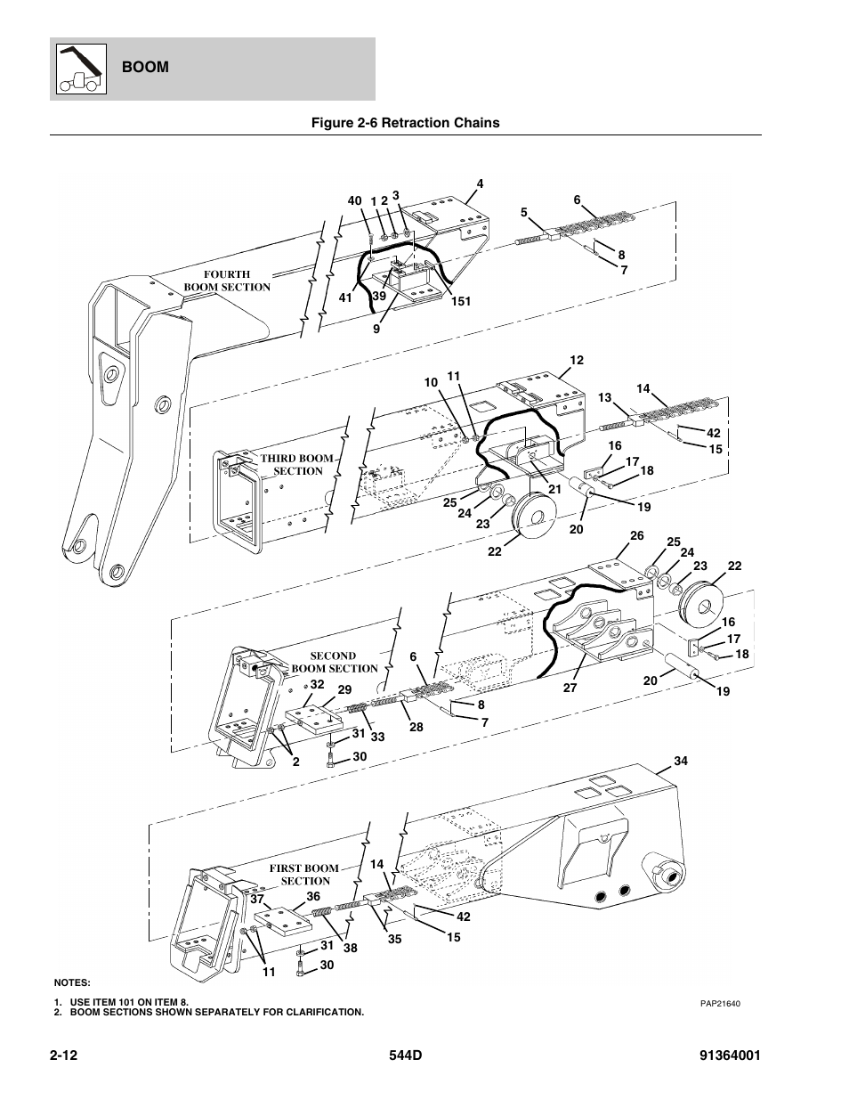 Figure 2-6 retraction chains, Retraction chains -12 | JLG 544D-10 Parts Manual User Manual | Page 52 / 730