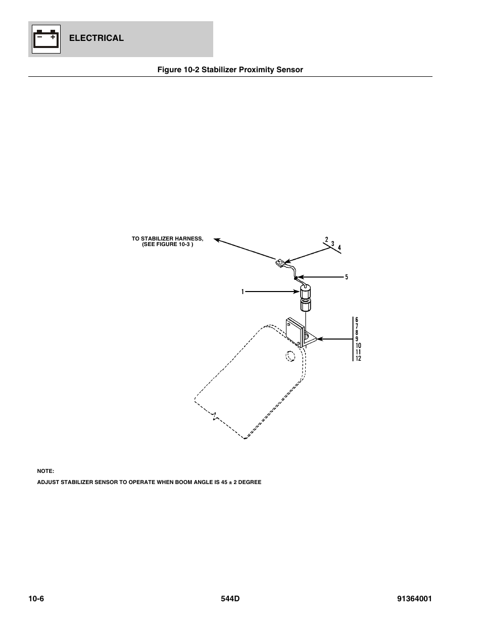 Figure 10-2 stabilizer proximity sensor, Stabilizer proximity sensor -6, Electrical | JLG 544D-10 Parts Manual User Manual | Page 528 / 730