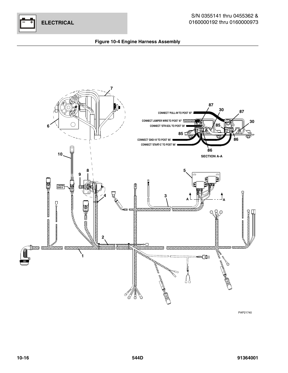Electrical, Figure 10-4 engine harness assembly | JLG 544D-10 Parts Manual User Manual | Page 538 / 730