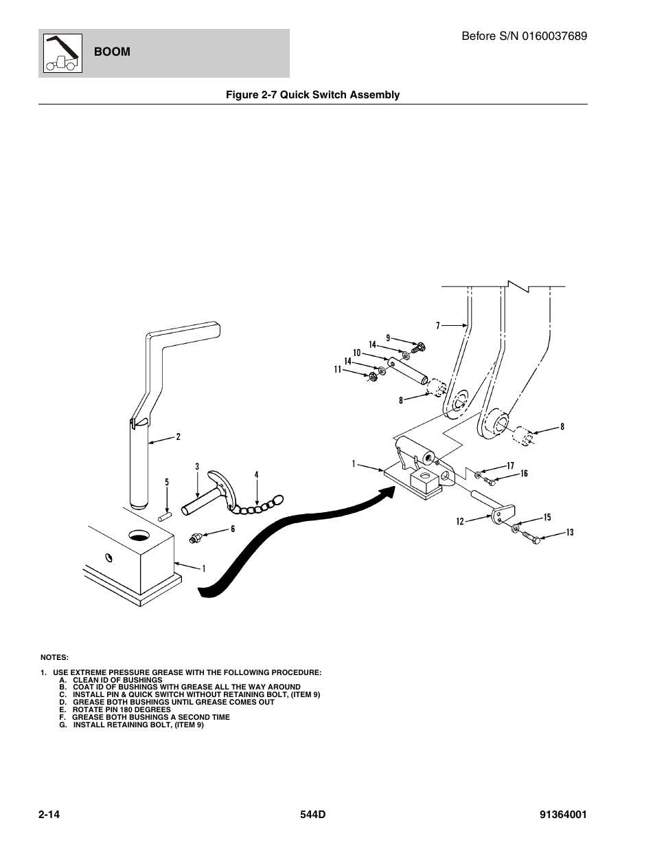 Figure 2-7 quick switch assembly, Quick switch assembly -14 | JLG 544D-10 Parts Manual User Manual | Page 54 / 730