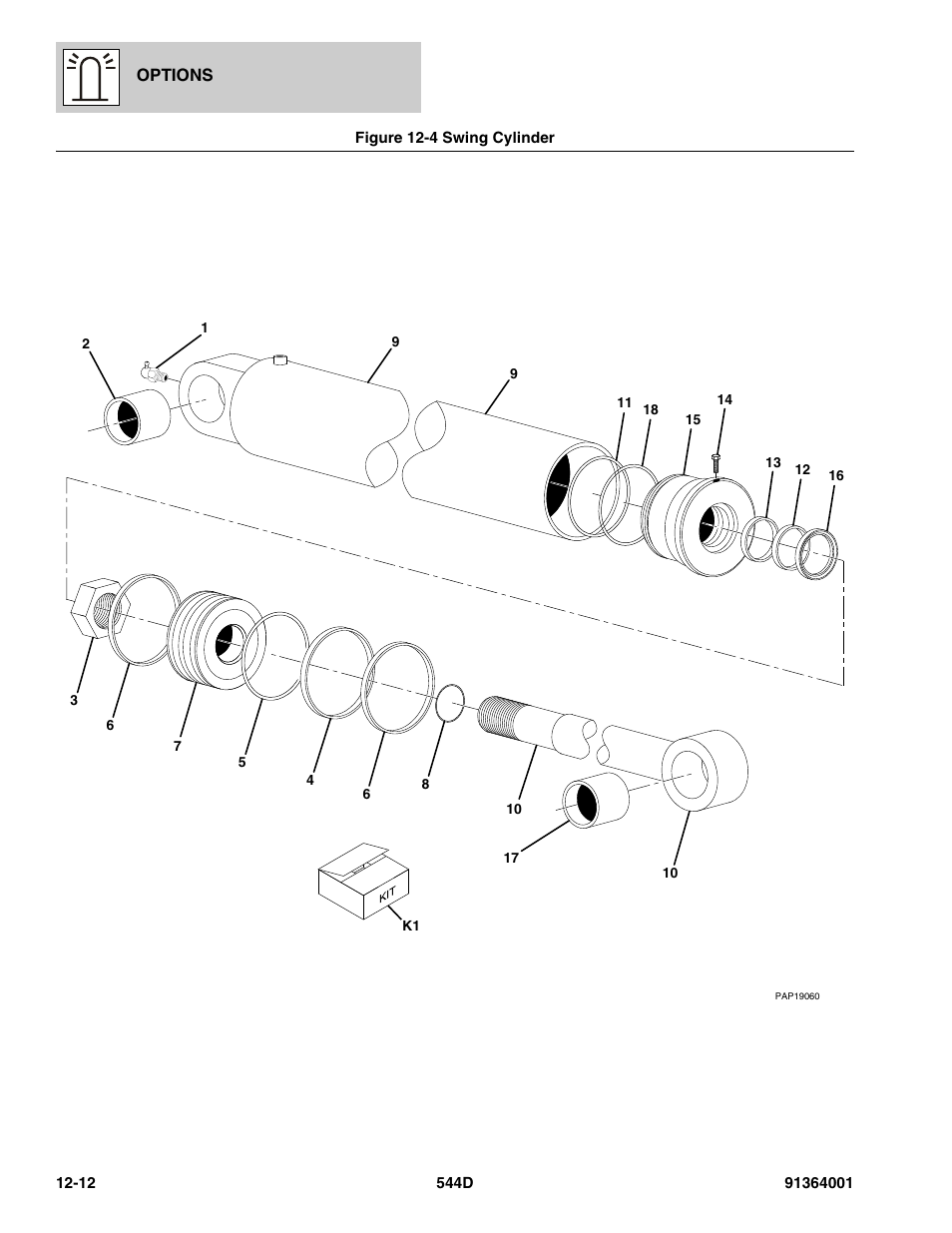 Figure 12-4 swing cylinder, Swing cylinder -12 | JLG 544D-10 Parts Manual User Manual | Page 586 / 730