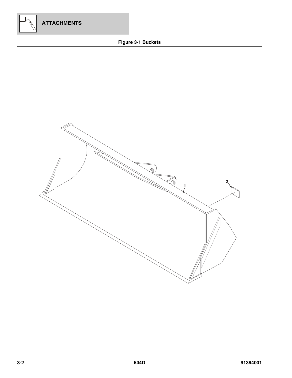 Figure 3-1 buckets, Buckets -2 | JLG 544D-10 Parts Manual User Manual | Page 60 / 730