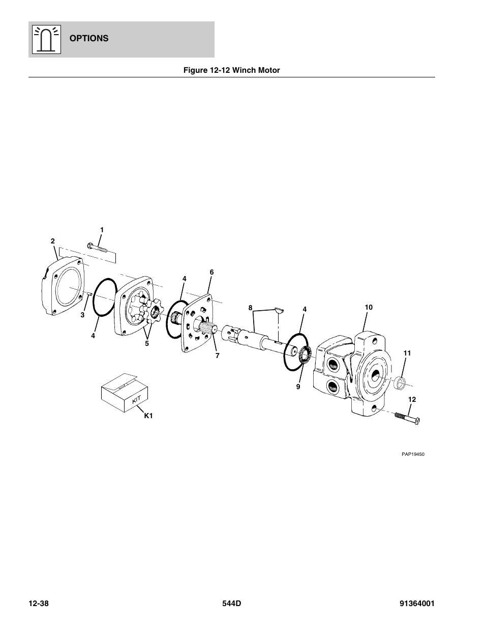 Figure 12-12 winch motor, Winch motor -38 | JLG 544D-10 Parts Manual User Manual | Page 612 / 730
