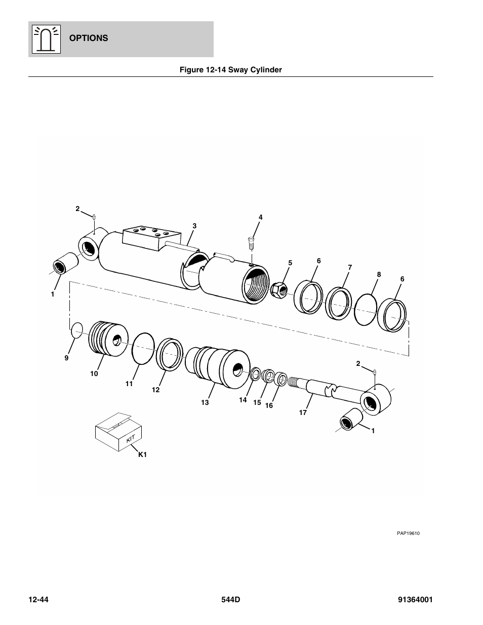 Figure 12-14 sway cylinder, Sway cylinder -44 | JLG 544D-10 Parts Manual User Manual | Page 618 / 730