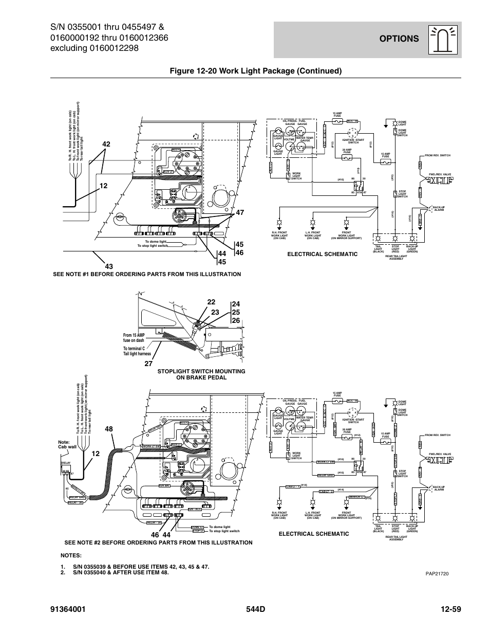 Options, Figure 12-20 work light package (continued) | JLG 544D-10 Parts Manual User Manual | Page 633 / 730