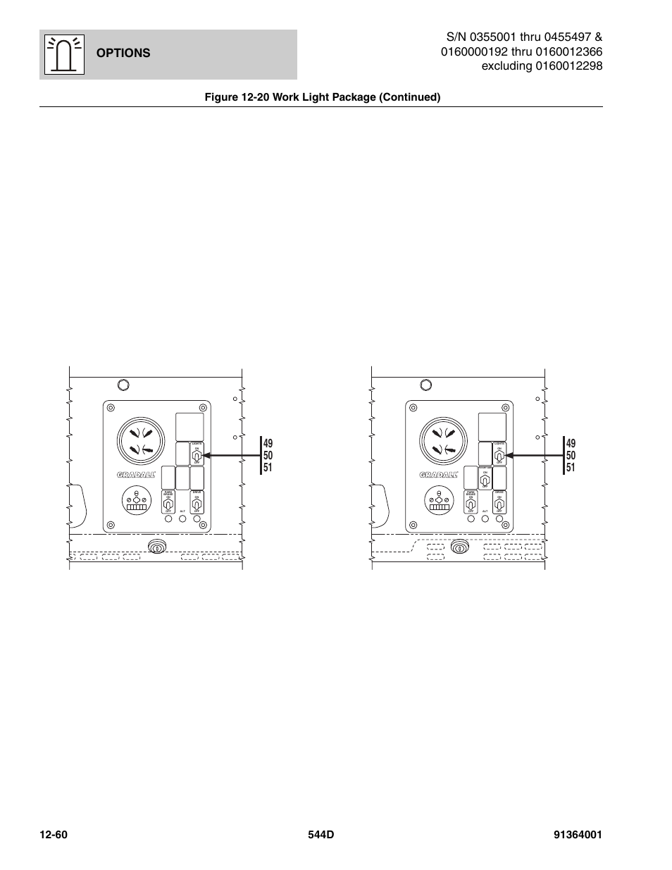 Options, Figure 12-20 work light package (continued) | JLG 544D-10 Parts Manual User Manual | Page 634 / 730