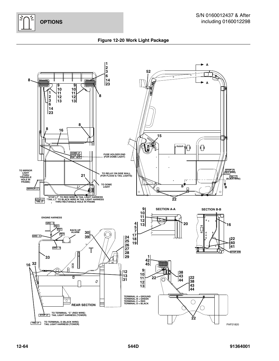 Options, Figure 12-20 work light package | JLG 544D-10 Parts Manual User Manual | Page 638 / 730