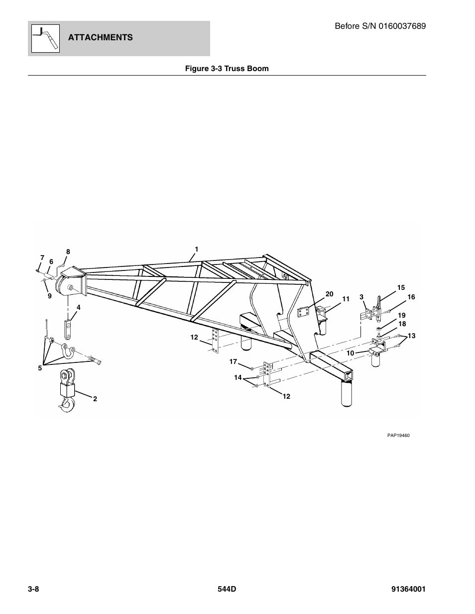 Figure 3-3 truss boom, Truss boom -8 | JLG 544D-10 Parts Manual User Manual | Page 66 / 730