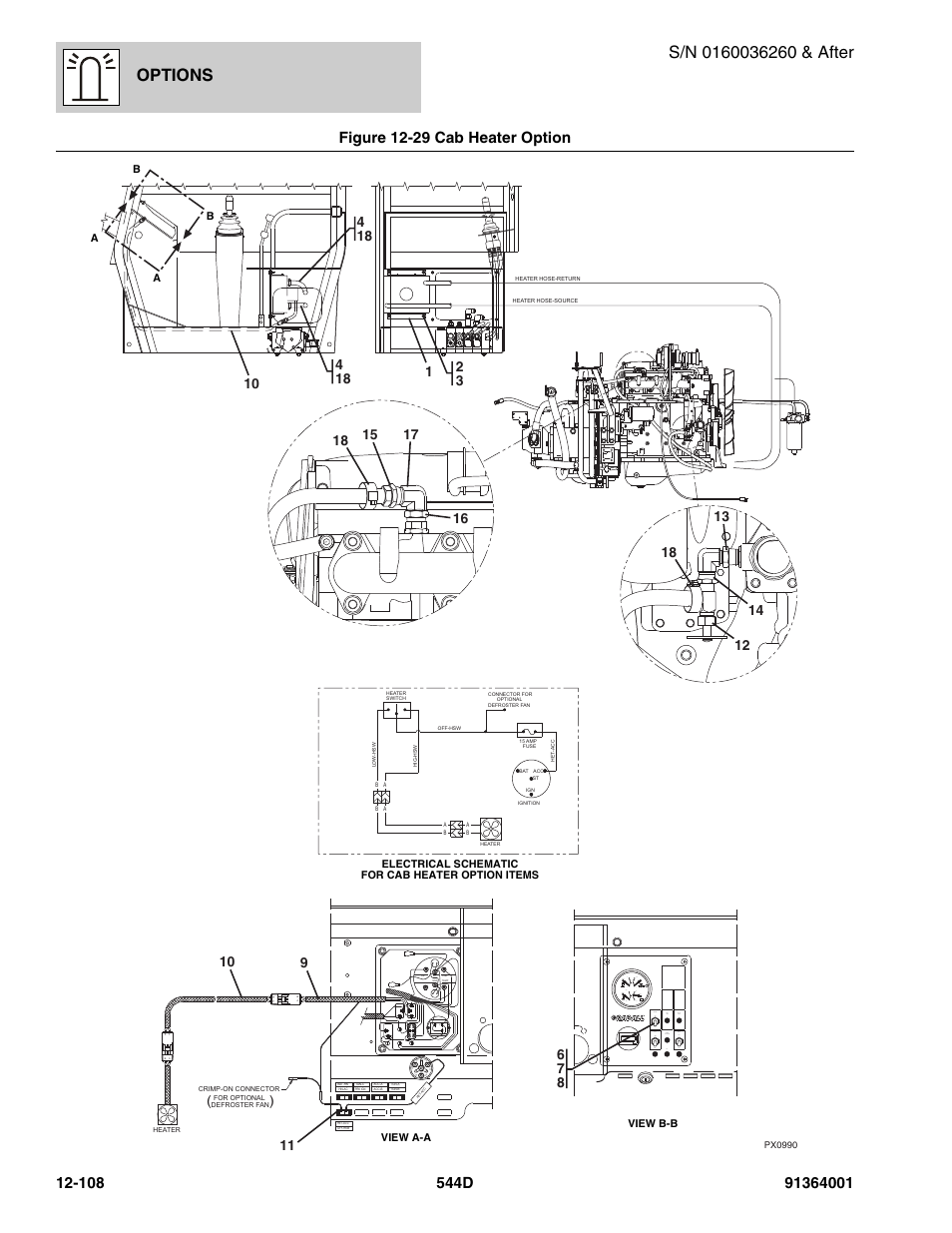 Options, Figure 12-29 cab heater option, Ba b a | JLG 544D-10 Parts Manual User Manual | Page 682 / 730