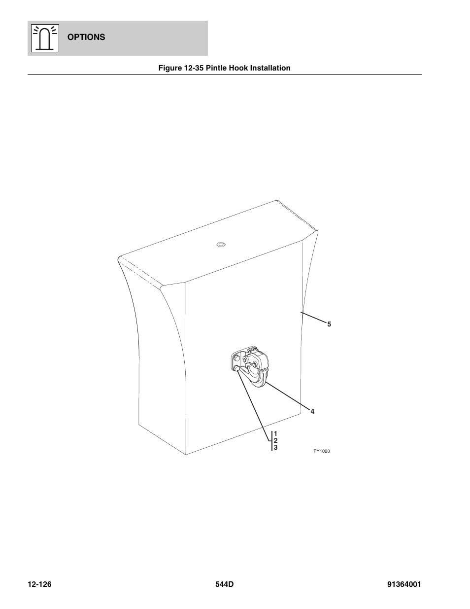 Figure 12-35 pintle hook installation, Pintle hook installation -126 | JLG 544D-10 Parts Manual User Manual | Page 700 / 730