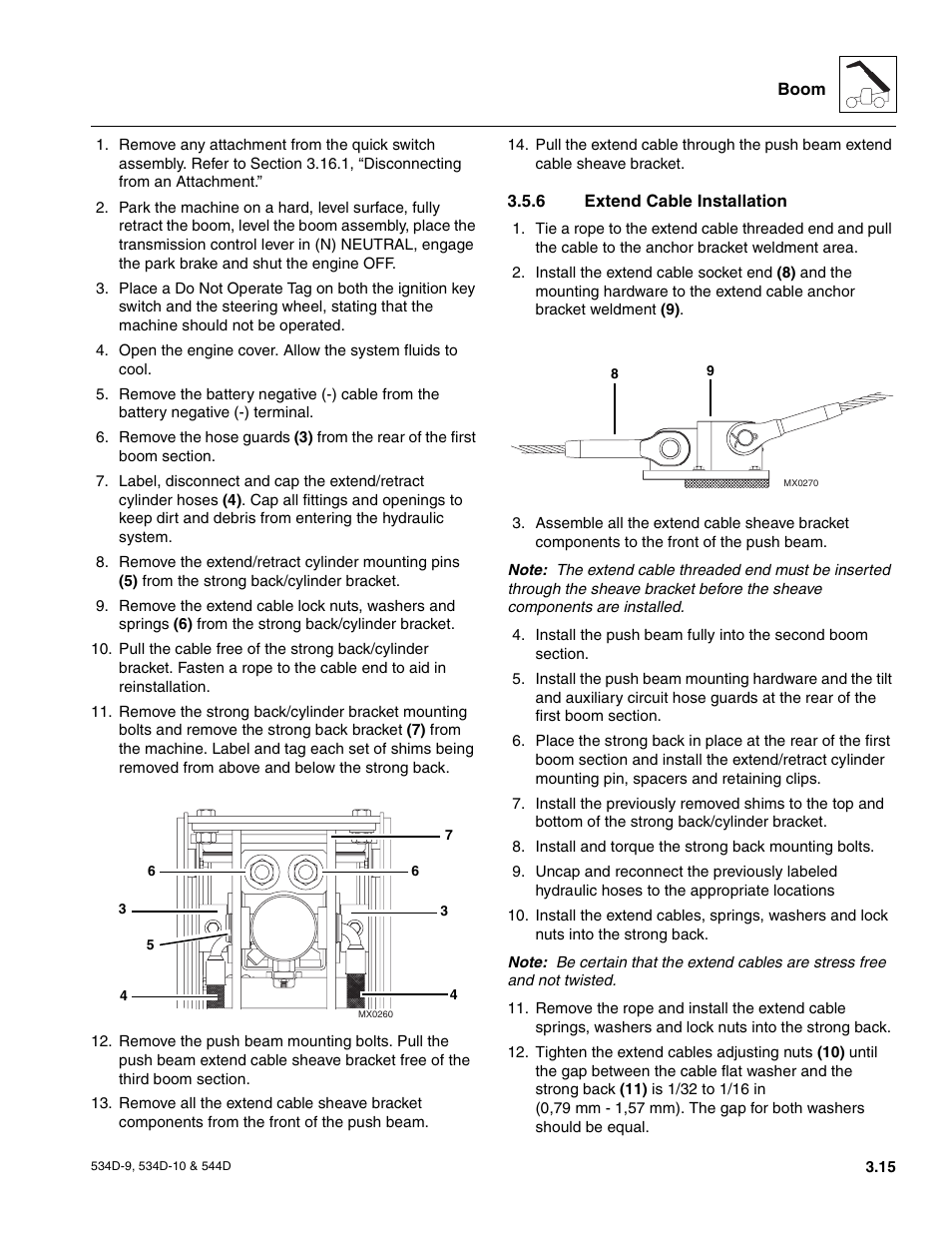 6 extend cable installation, Extend cable installation | JLG 534D-10 User Manual | Page 43 / 174