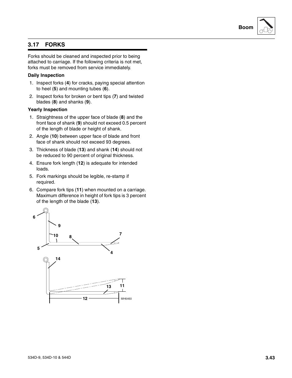 17 forks, Section 4, Forks | JLG 534D-10 User Manual | Page 71 / 174