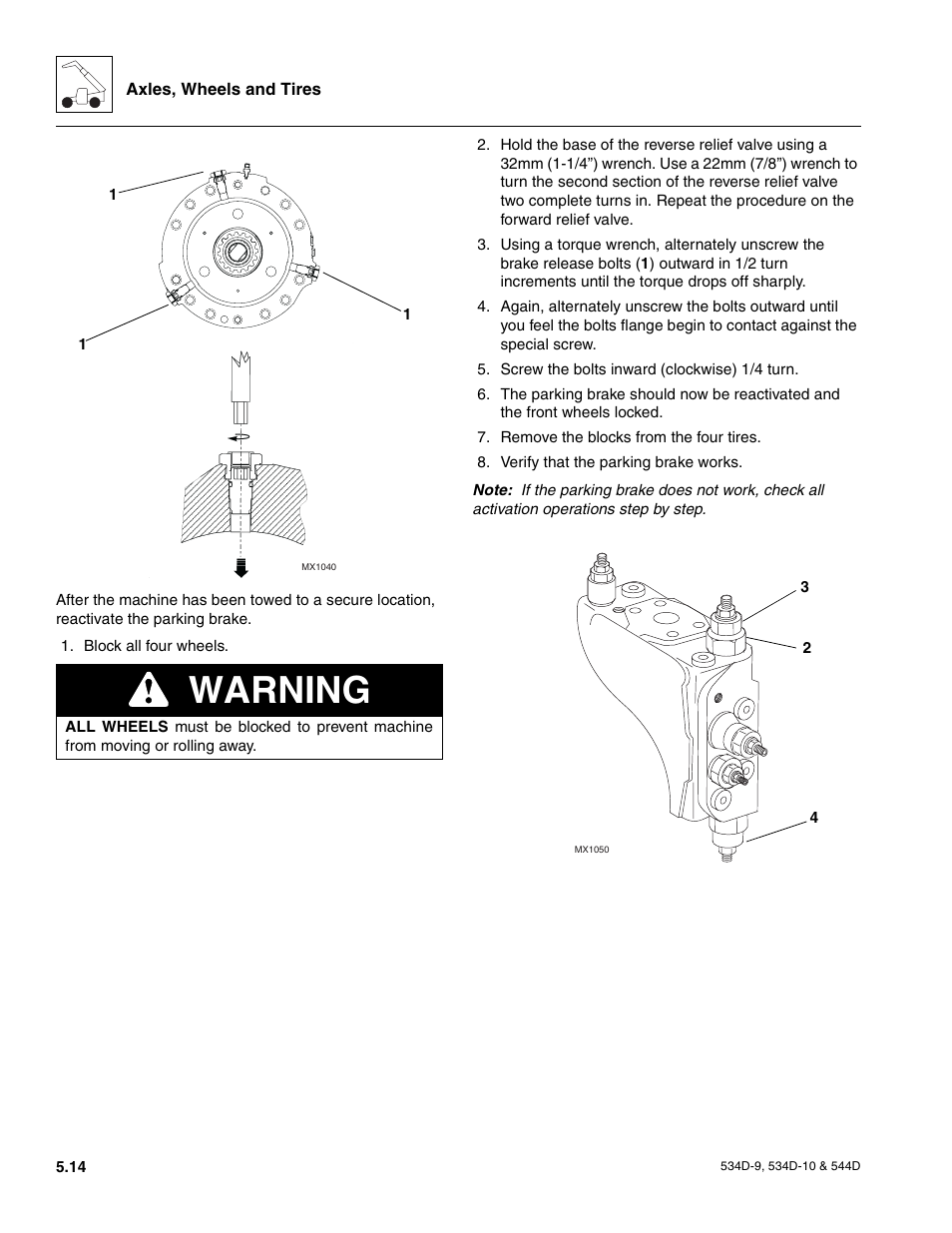 Warning | JLG 534D-10 User Manual | Page 98 / 174