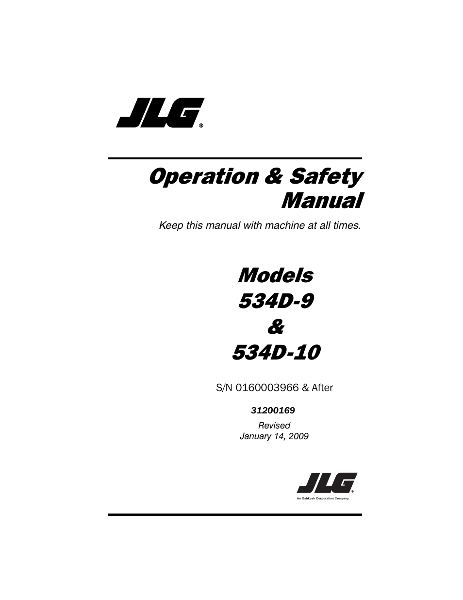 JLG 534D-9 Operator Manual User Manual | 142 pages