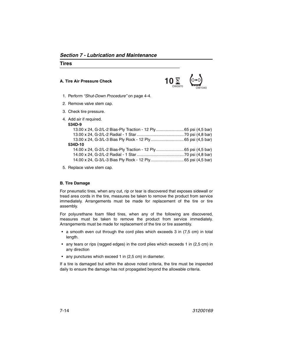 Tires, Tires -14 | JLG 534D-9 Operator Manual User Manual | Page 122 / 142